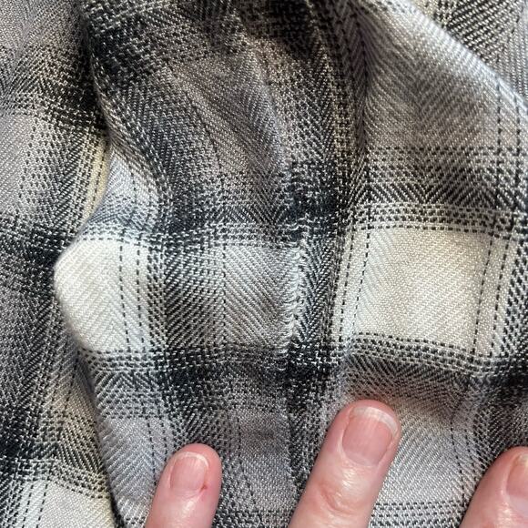 Rails Western Dolly Button Down Grey Check Plaid Fringe Flannel Shirt XS/Medium - Picture 16 of 16